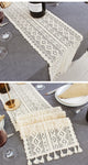 Beige Crochet Lace Table Runner